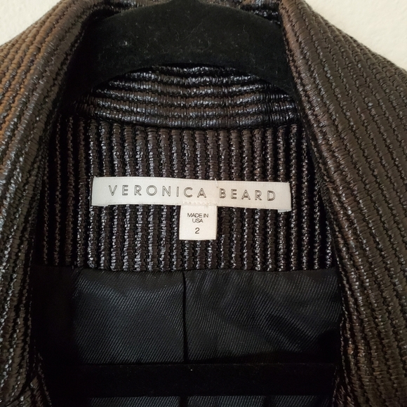 Veronica Beard Metallic Pinstripe Moto Jacket - Size 2 - Picture 7 of 16